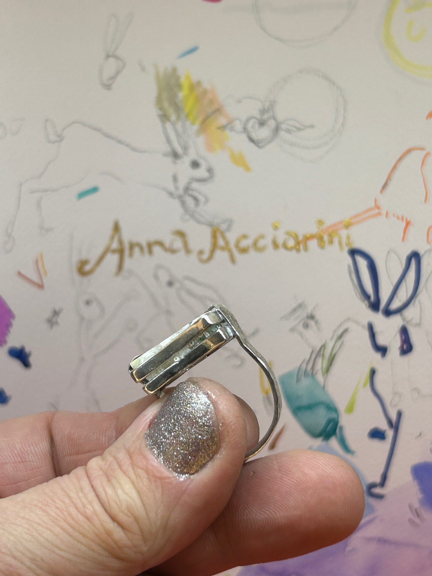 'Cresting Wave' Ocean Jasper Silver Ring