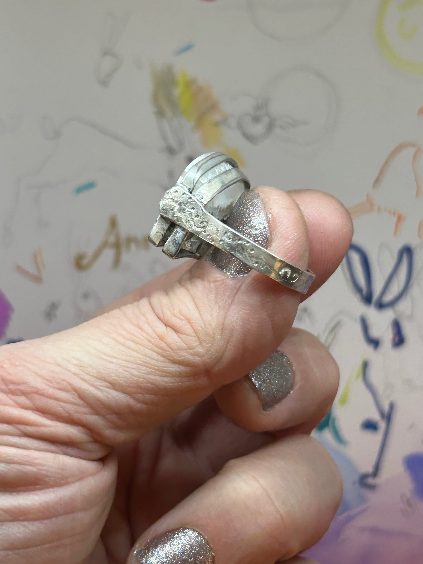 'Cresting Wave' Ocean Jasper Silver Ring