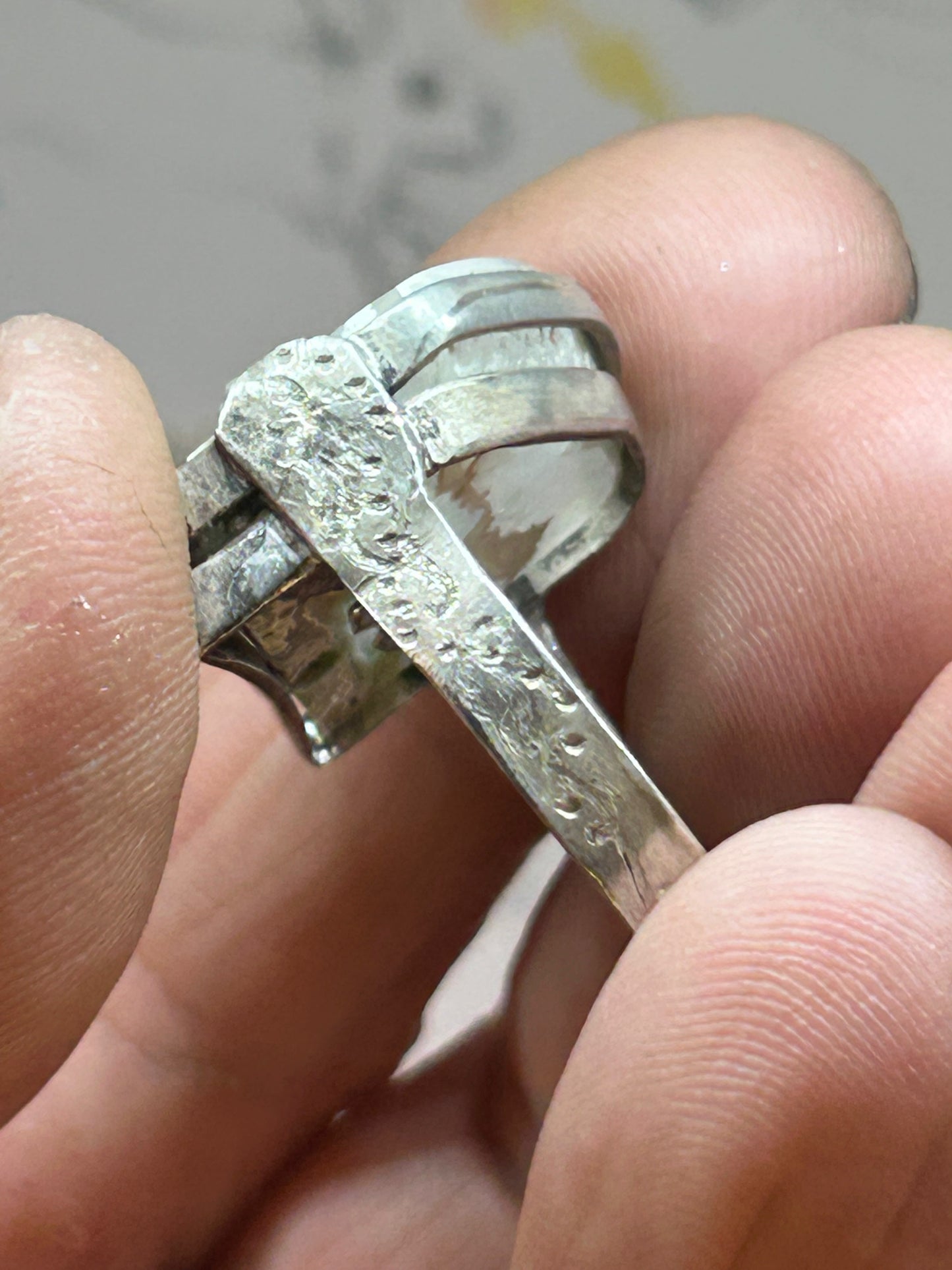 'Cresting Wave' Ocean Jasper Silver Ring