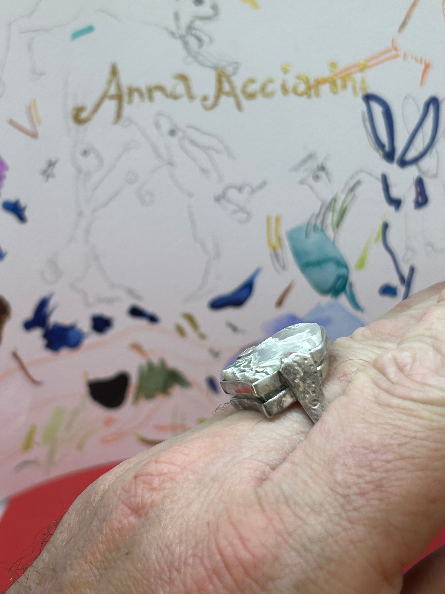 'Cresting Wave' Ocean Jasper Silver Ring