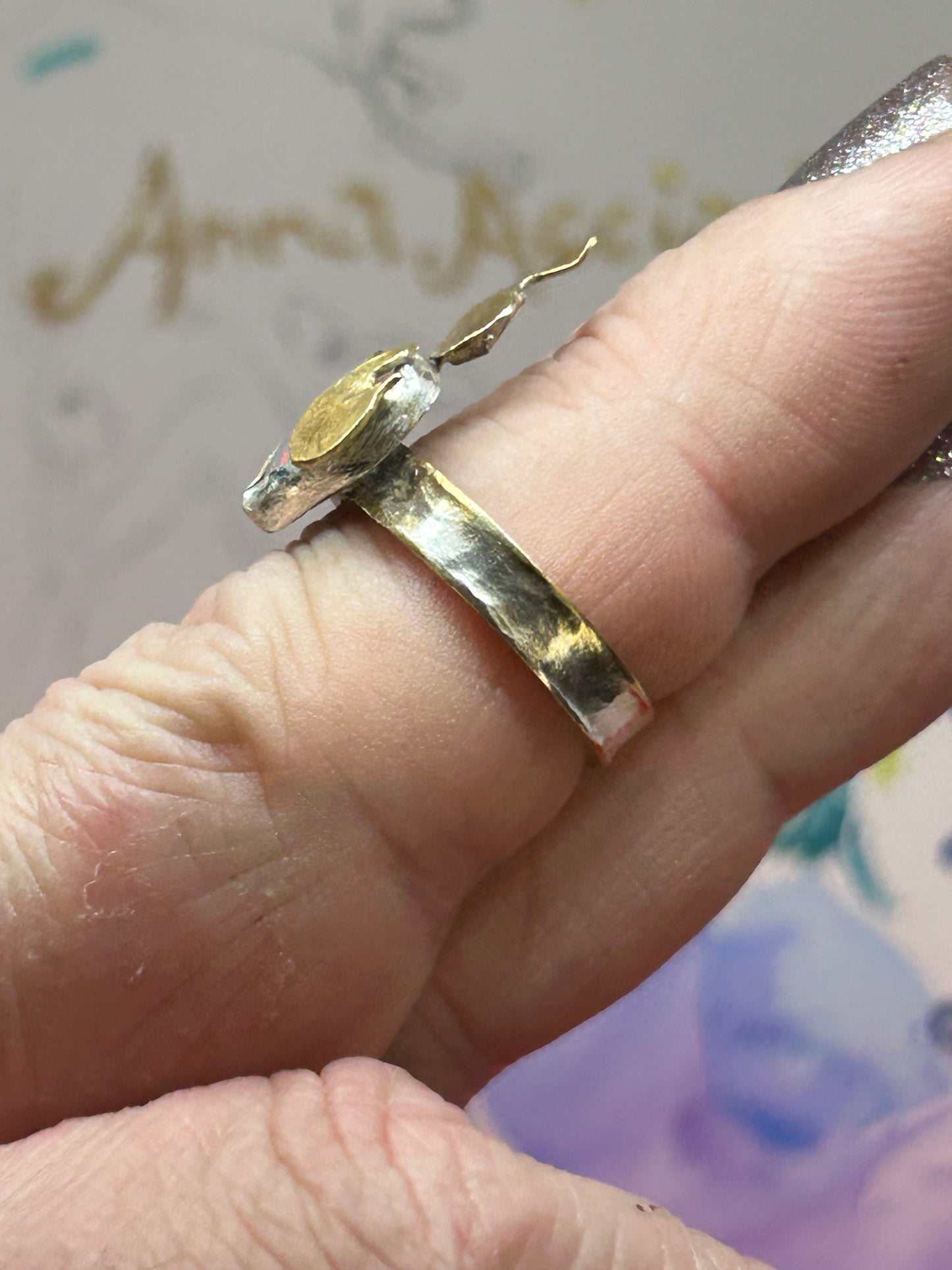 Flaming Heart Opal Ring