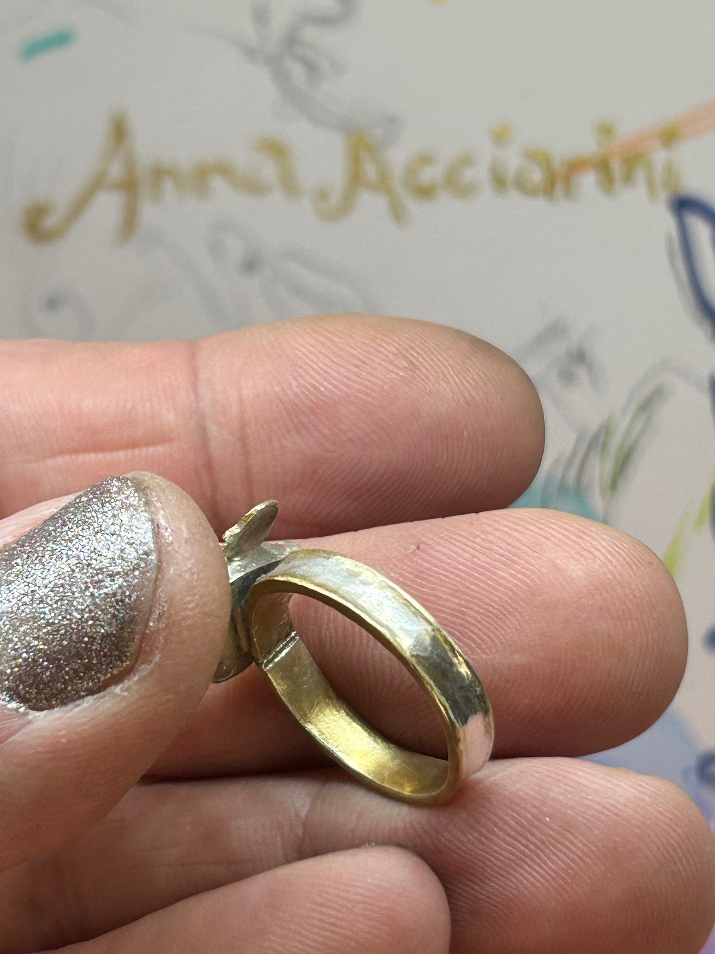 Flaming Heart Opal Ring