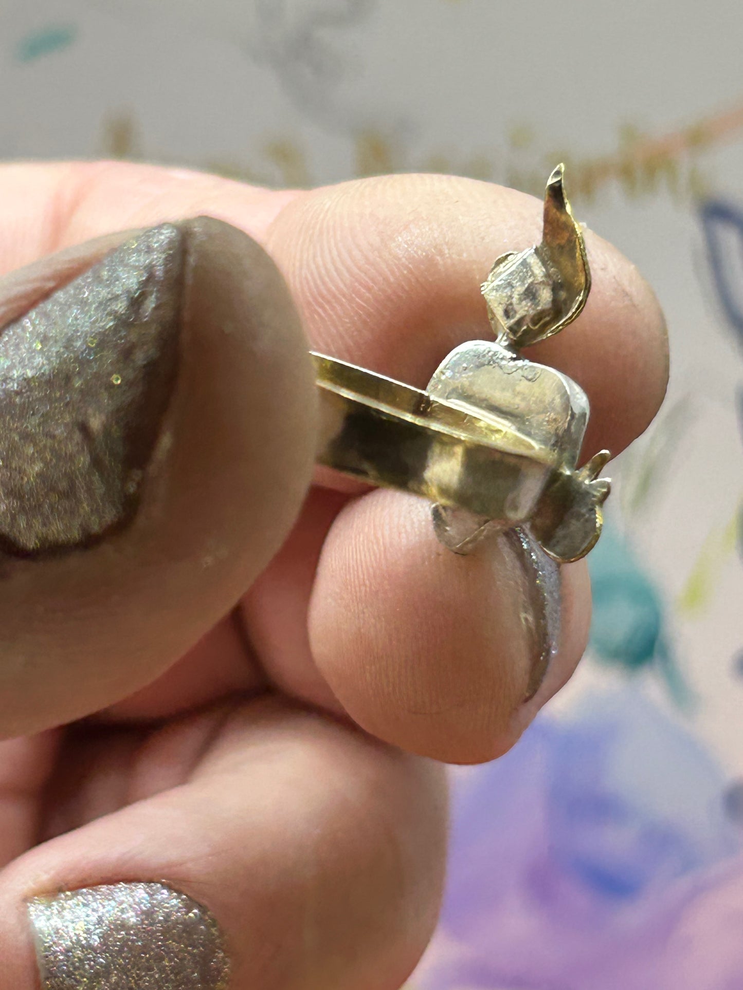 Flaming Heart Opal Ring