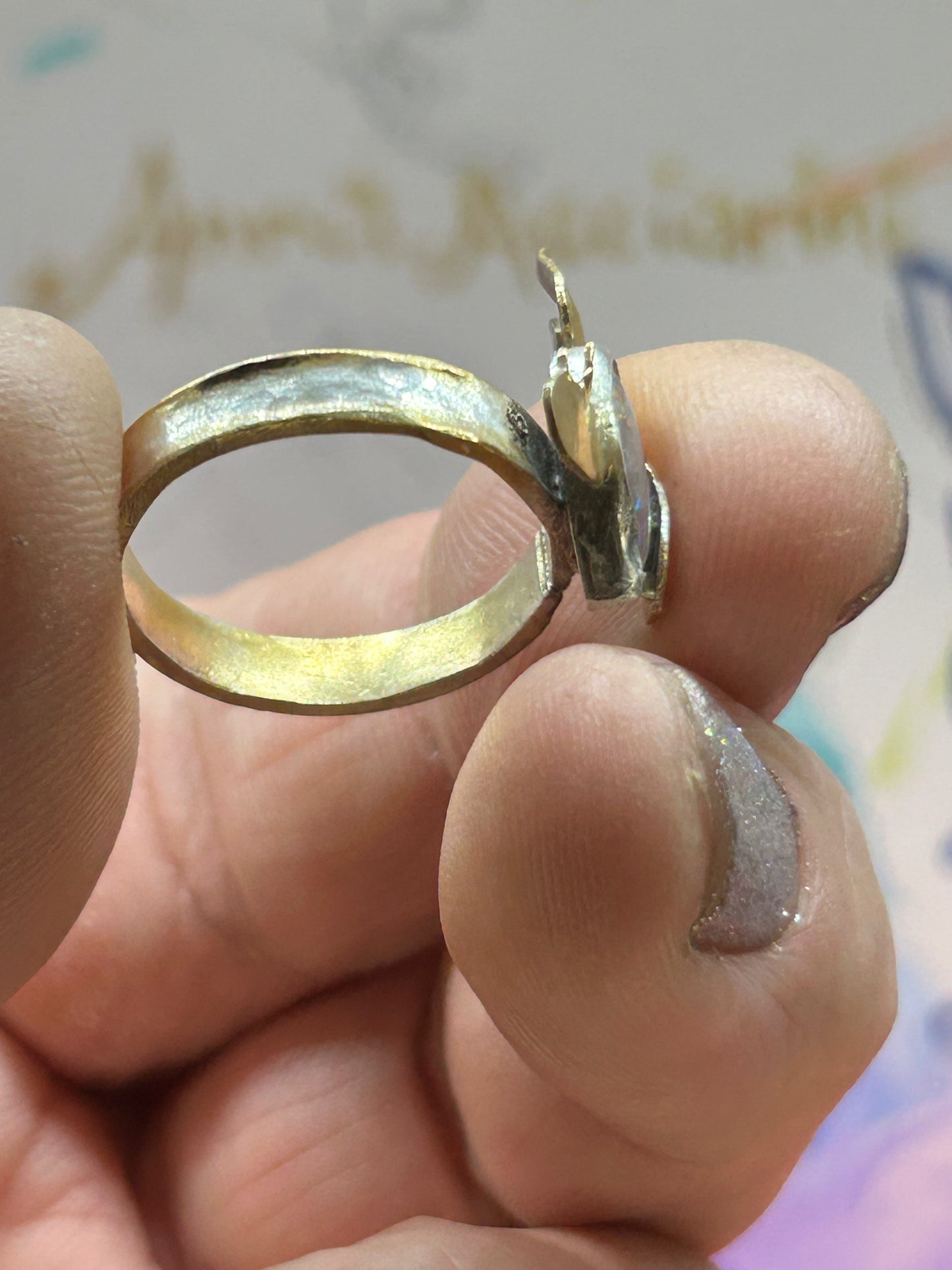 Flaming Heart Opal Ring