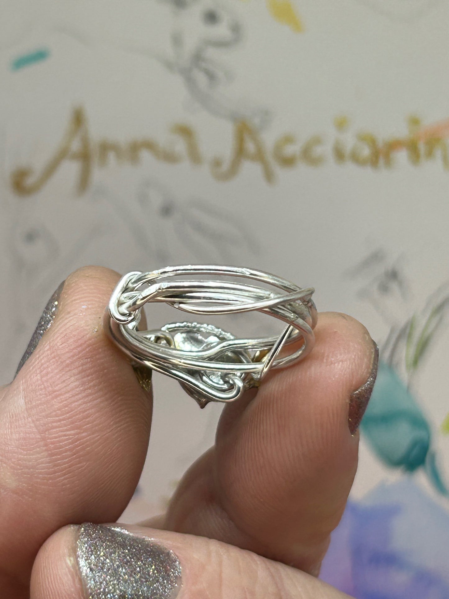 Opal sweetheart vine ring